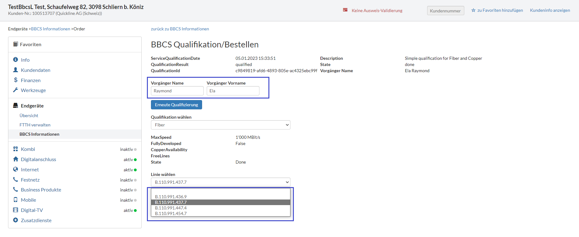 Vorgänger Information bei Qualifikation